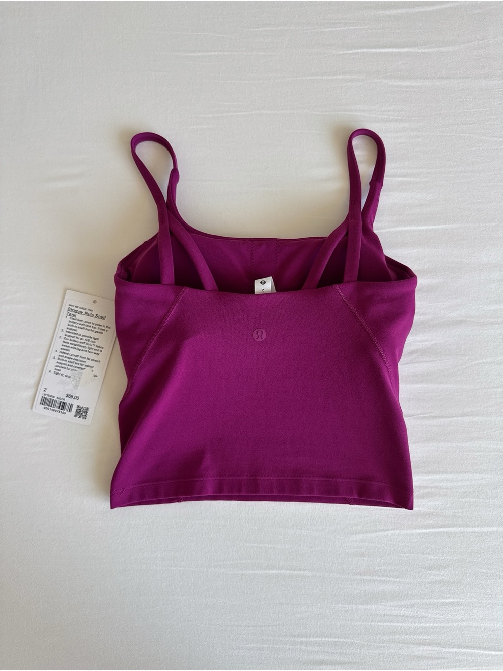 lululemon Strappy Nulu Shelf Tank Magenta Purple MGPR Size 2